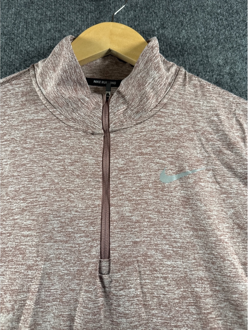 Nike Running Dri-FIT Womens Medium Heather Quarter Zip Pullover Thumbholes